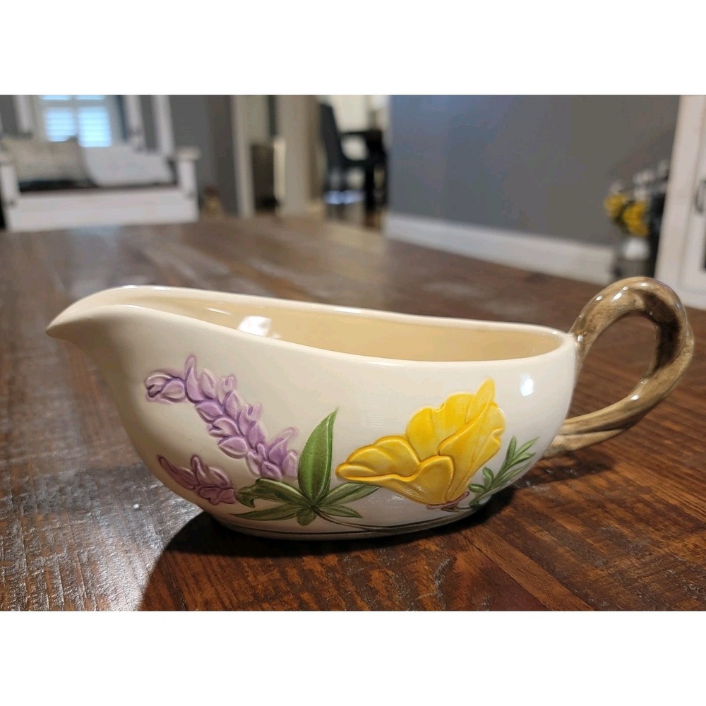 Franciscan POPPY Gravy Boat 1950-1955, Vintage Floral